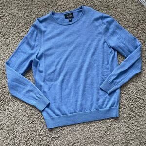 Nordstrom Men's Shop 100% Merino Wool Lightweight Sweater light blue sz XL